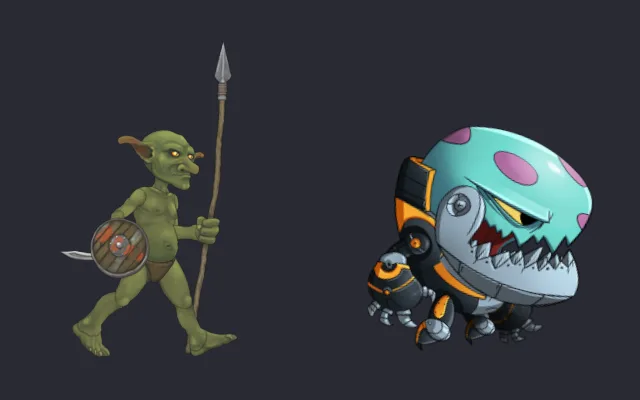 Goblins and Alien skeletons